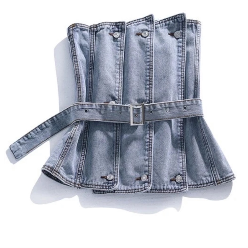 Denim Off the shoulder top